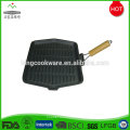 Vegetable Oil Cast Iron Grill Pan With Folding Handle